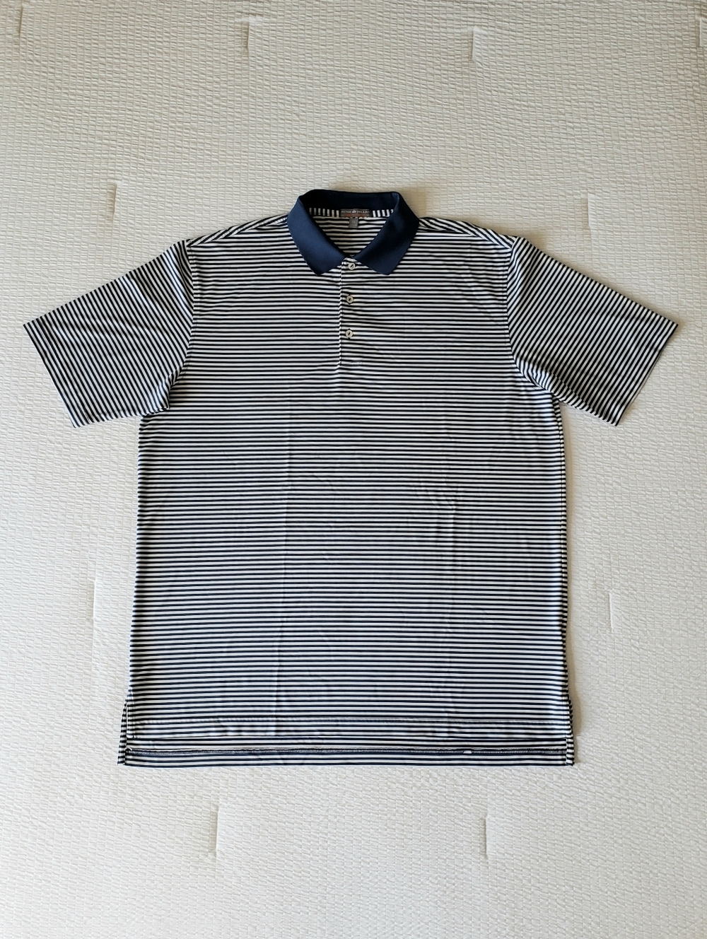 NWOT! PETER MILLAR Men's Summer Comfort Striped Perf. Golf Polo Shirt (XL) Blue